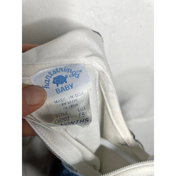 Vintage Hartstrings Baby Apple Picking Denim Dress Outfit 18 Months Embroidered - Picture 8 of 10